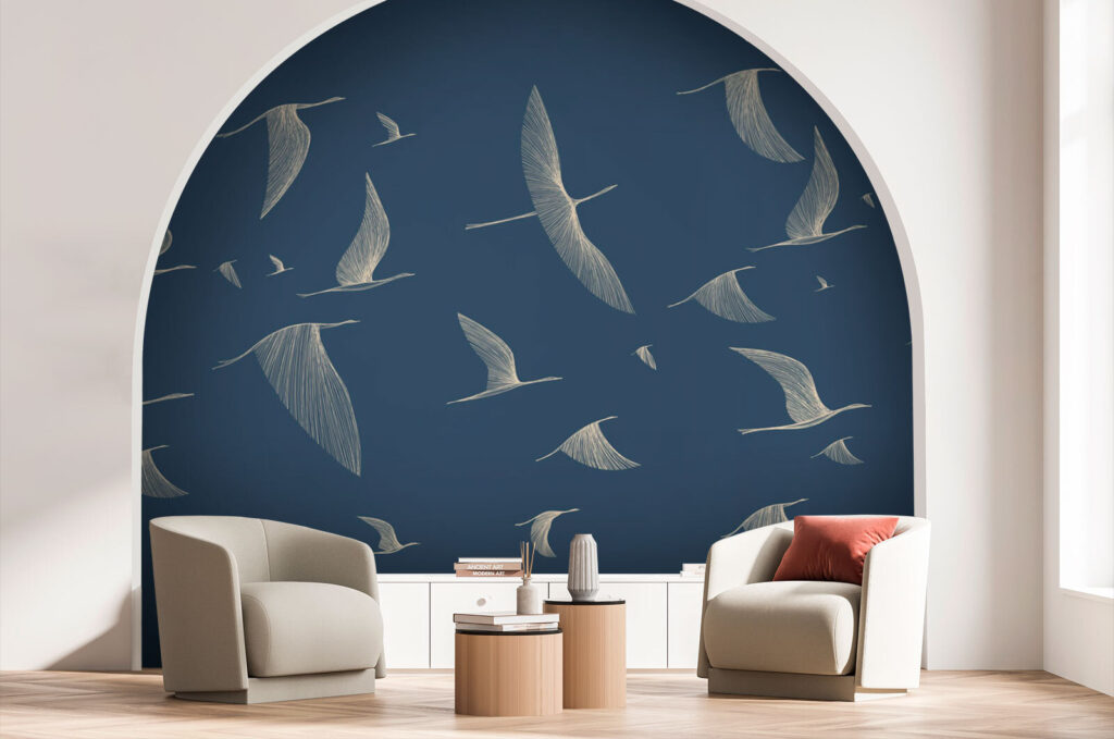 Groep vliegende vogels — interieur 1