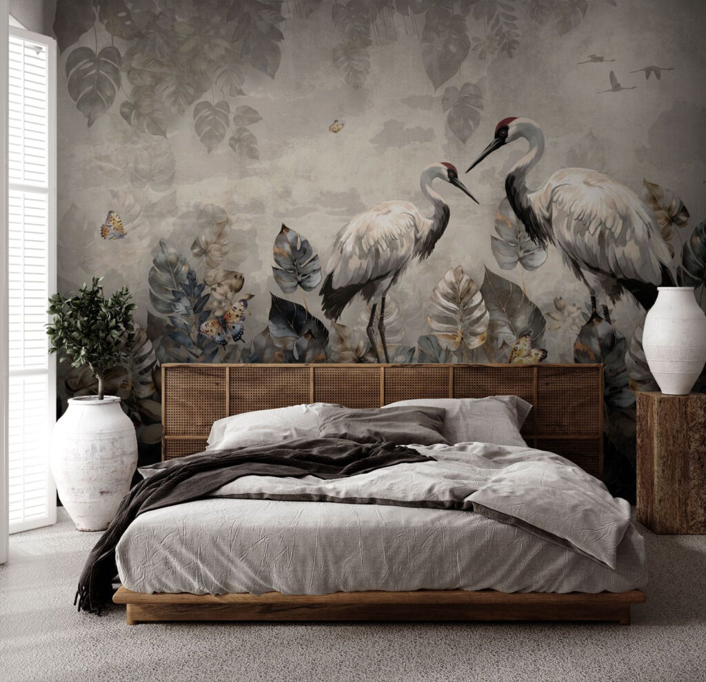 Kraanvogels tussen bladeren — interieur 2