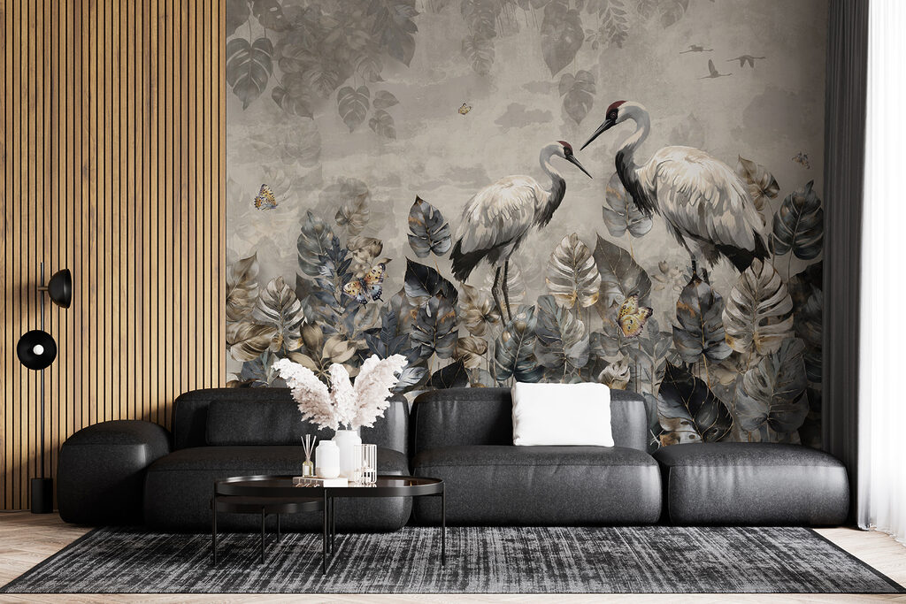 Kraanvogels tussen bladeren — interieur 4