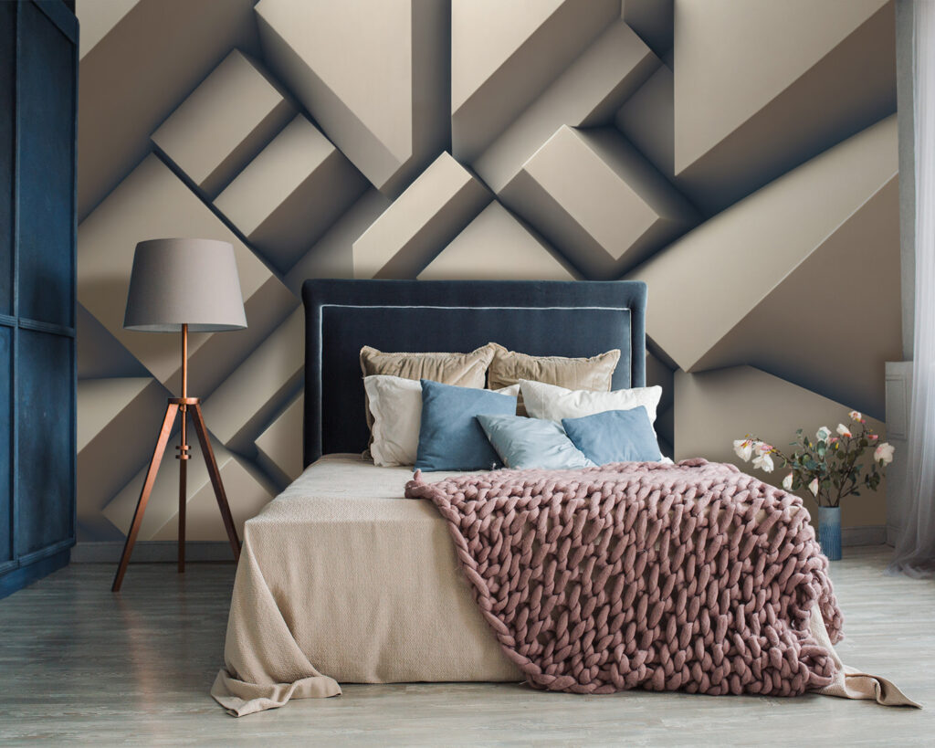 Grijze balken in hoekritme — interieur 2