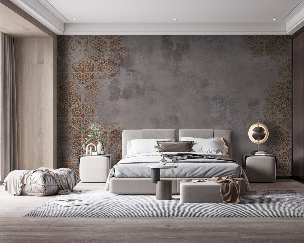 Fijn goudornament op grijstinten — interieur 3