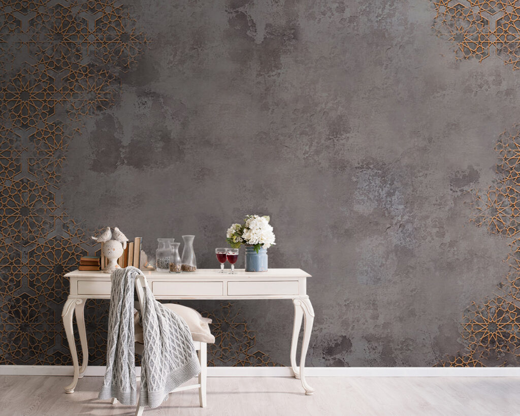 Fijn goudornament op grijstinten — interieur 5