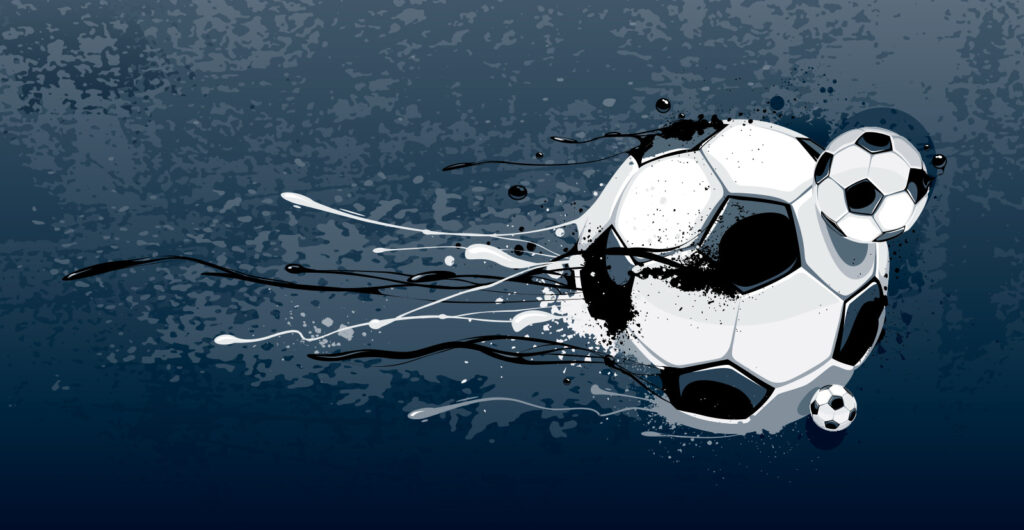 Voetbal met verfspatten — volledig ontwerp