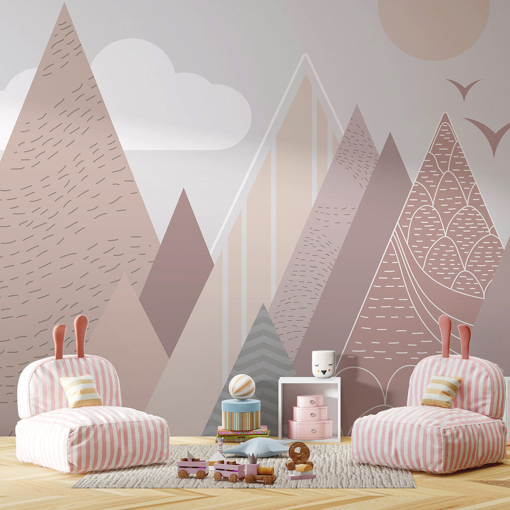 Landschap van bergen en vogels — interieur 9
