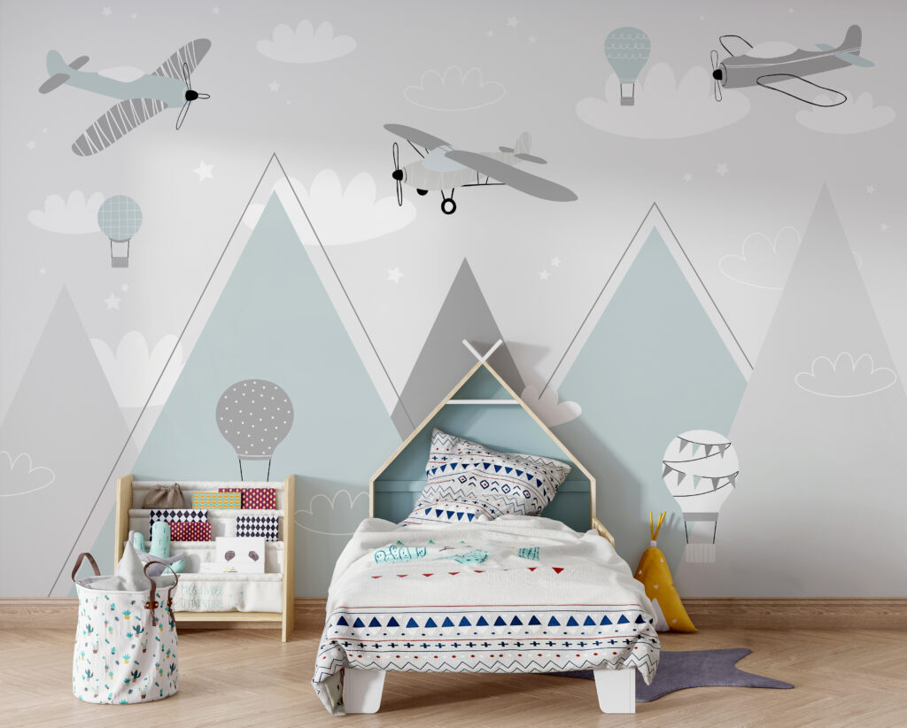 Vliegtuigjes over bleke bergpunten — interieur 3