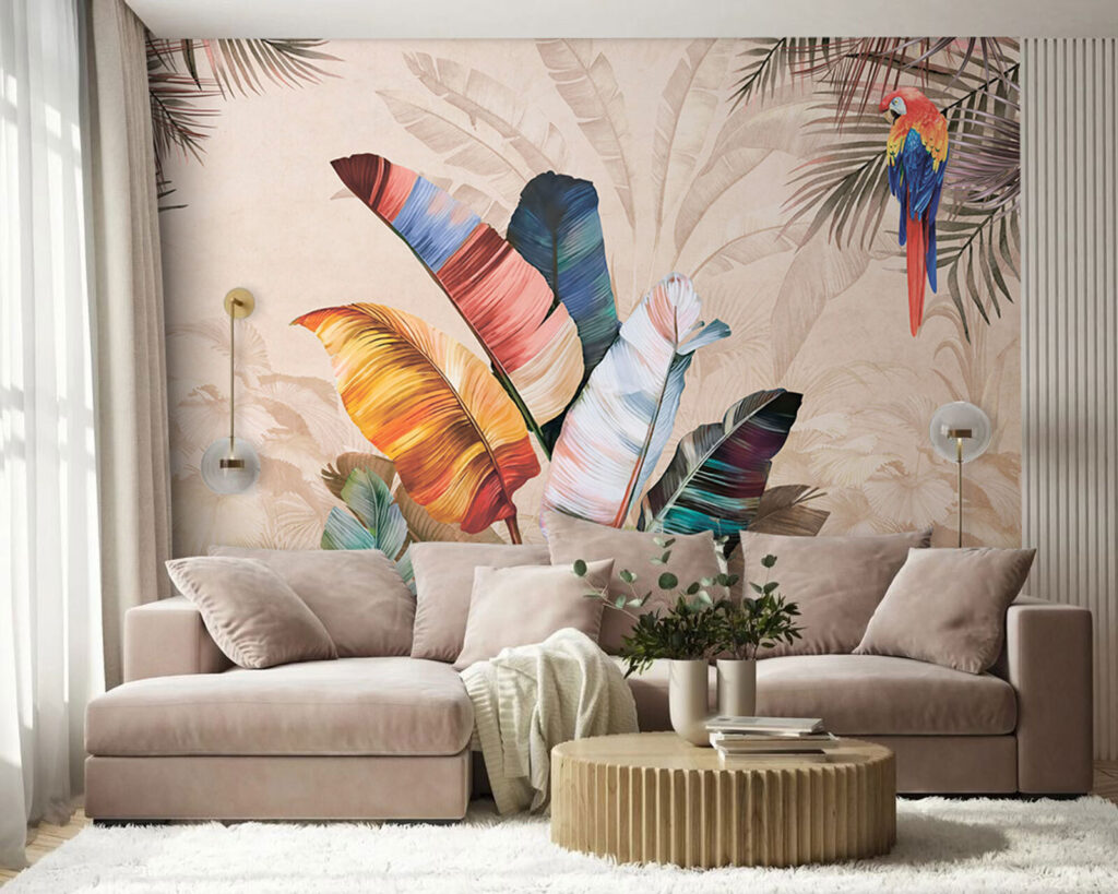 Ara tussen warme tropenbladeren — interieur 2