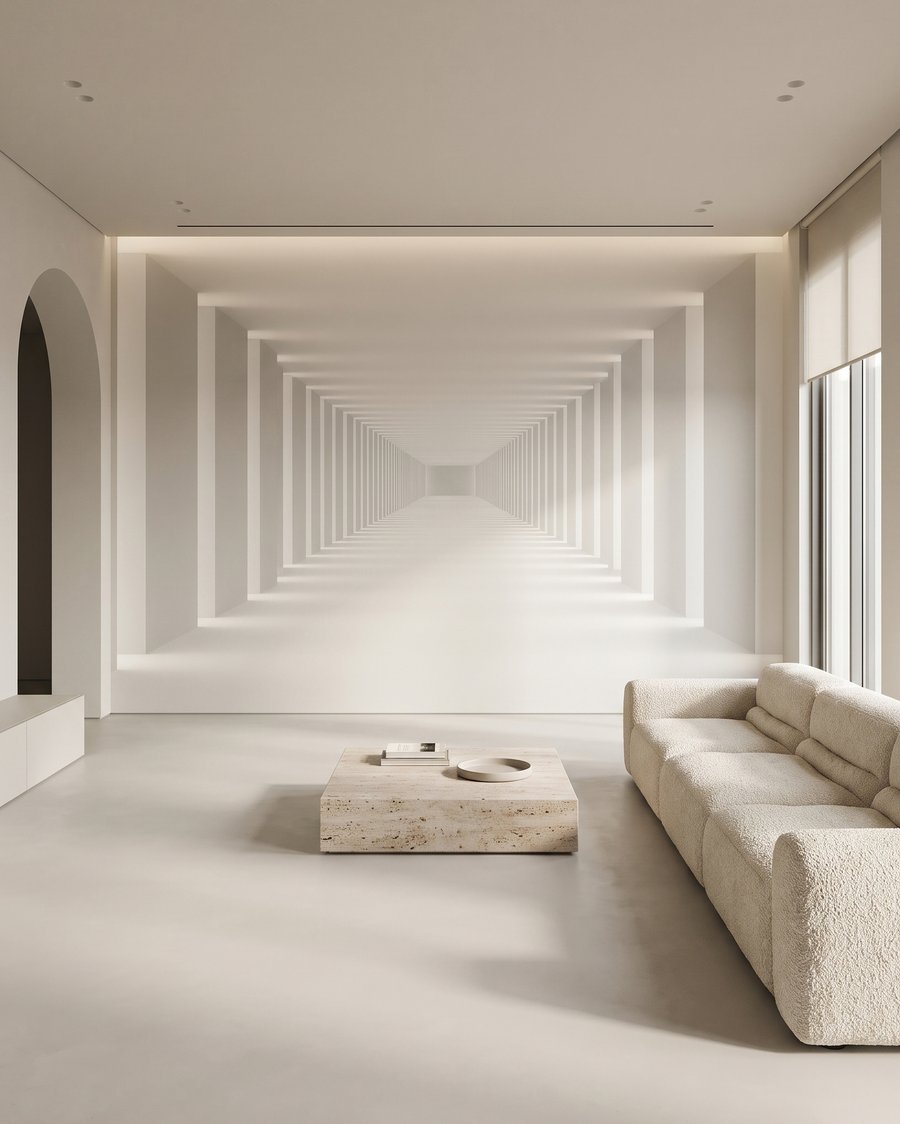 Een gang naar licht in een interieur