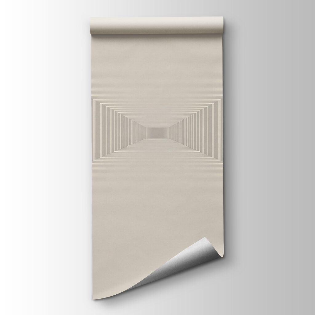 Lange witte kamer met zuilen — productweergave