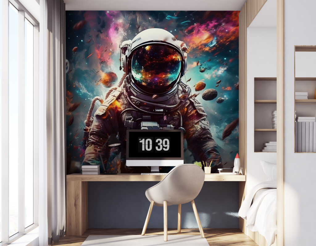 Astronaut in een kleurennevel — interieur 3
