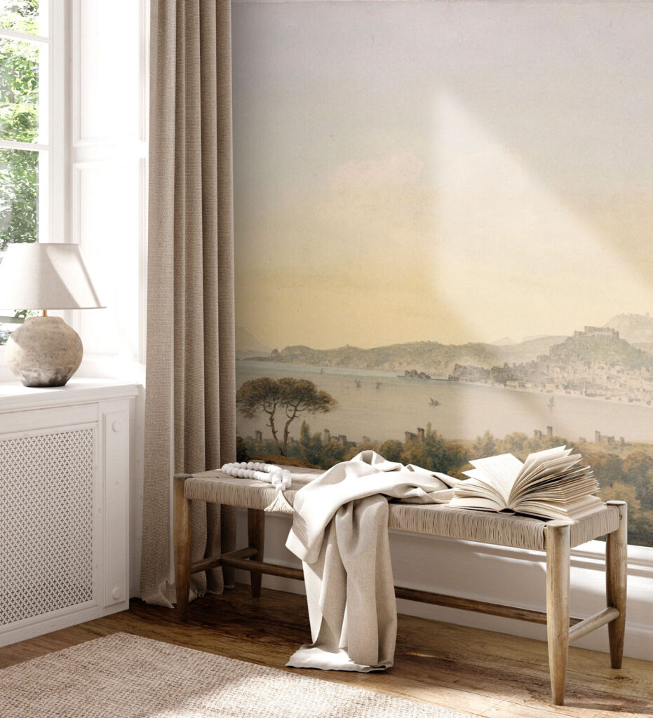 Oude landschapsprent met zuilenrand — interieur 2