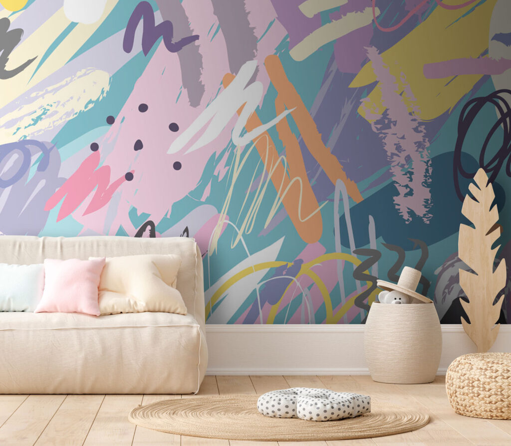Kleurrijke verfspatten — interieur 1