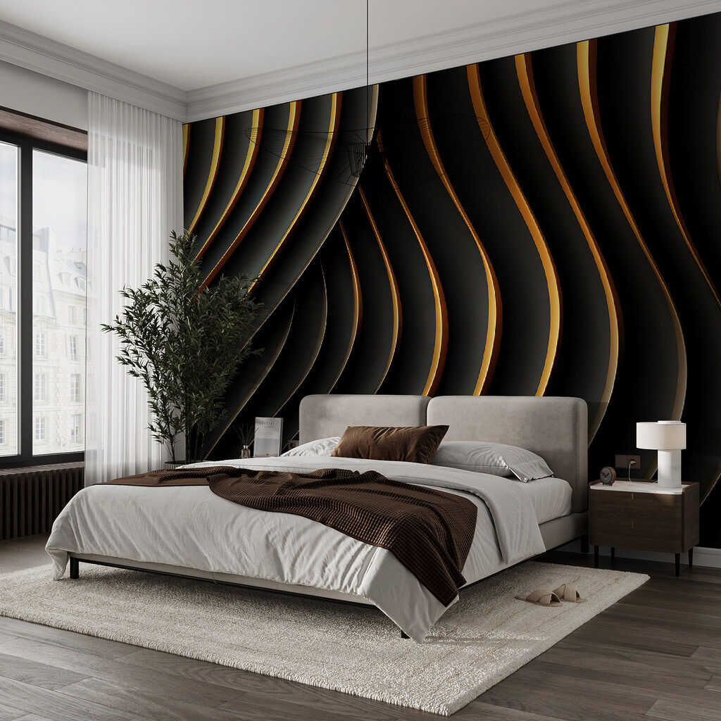 Zwarte golven met goudranden — interieur 5