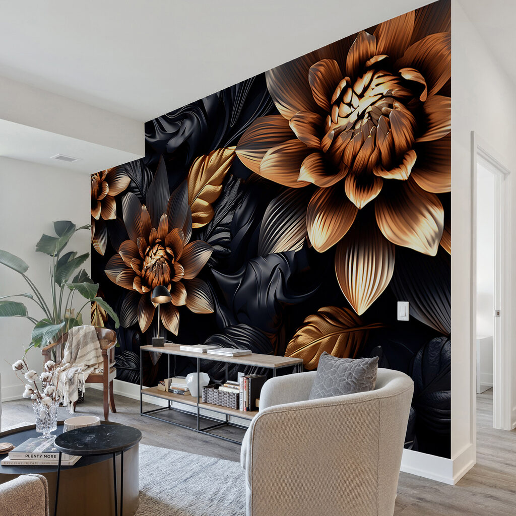 Gouden bloemen tussen bladeren — interieur 5