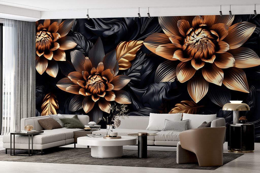 Gouden bloemen tussen bladeren — interieur 6