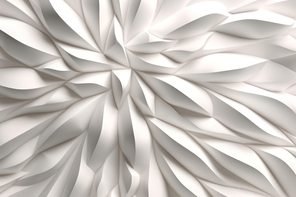 Witte bladplooien waaieren samen — volledig ontwerp