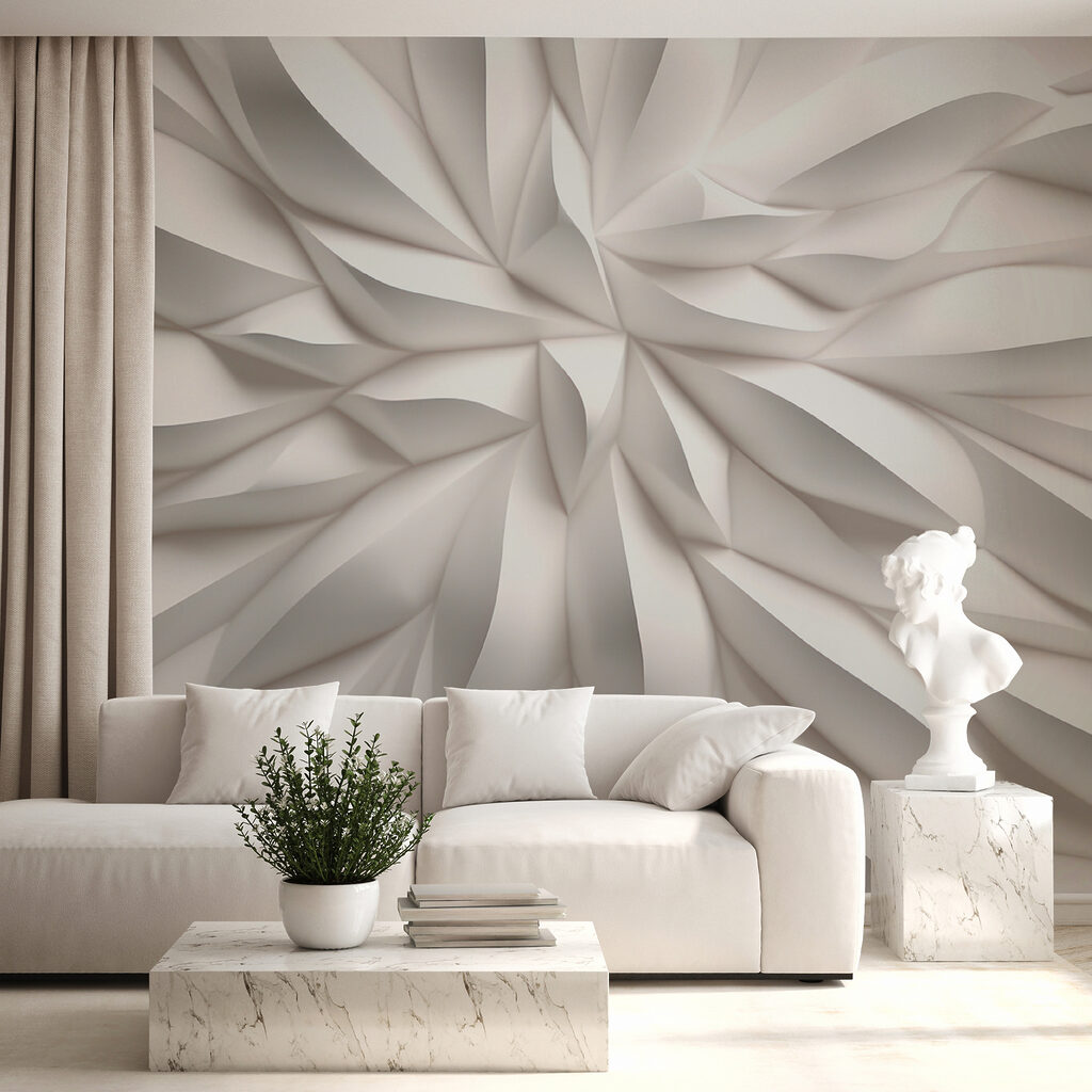 Witte bladplooien waaieren samen — interieur 5