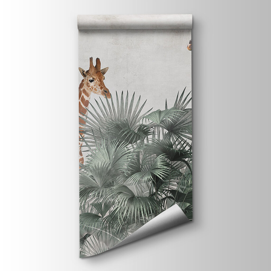Giraffen in een palmvallei — productweergave