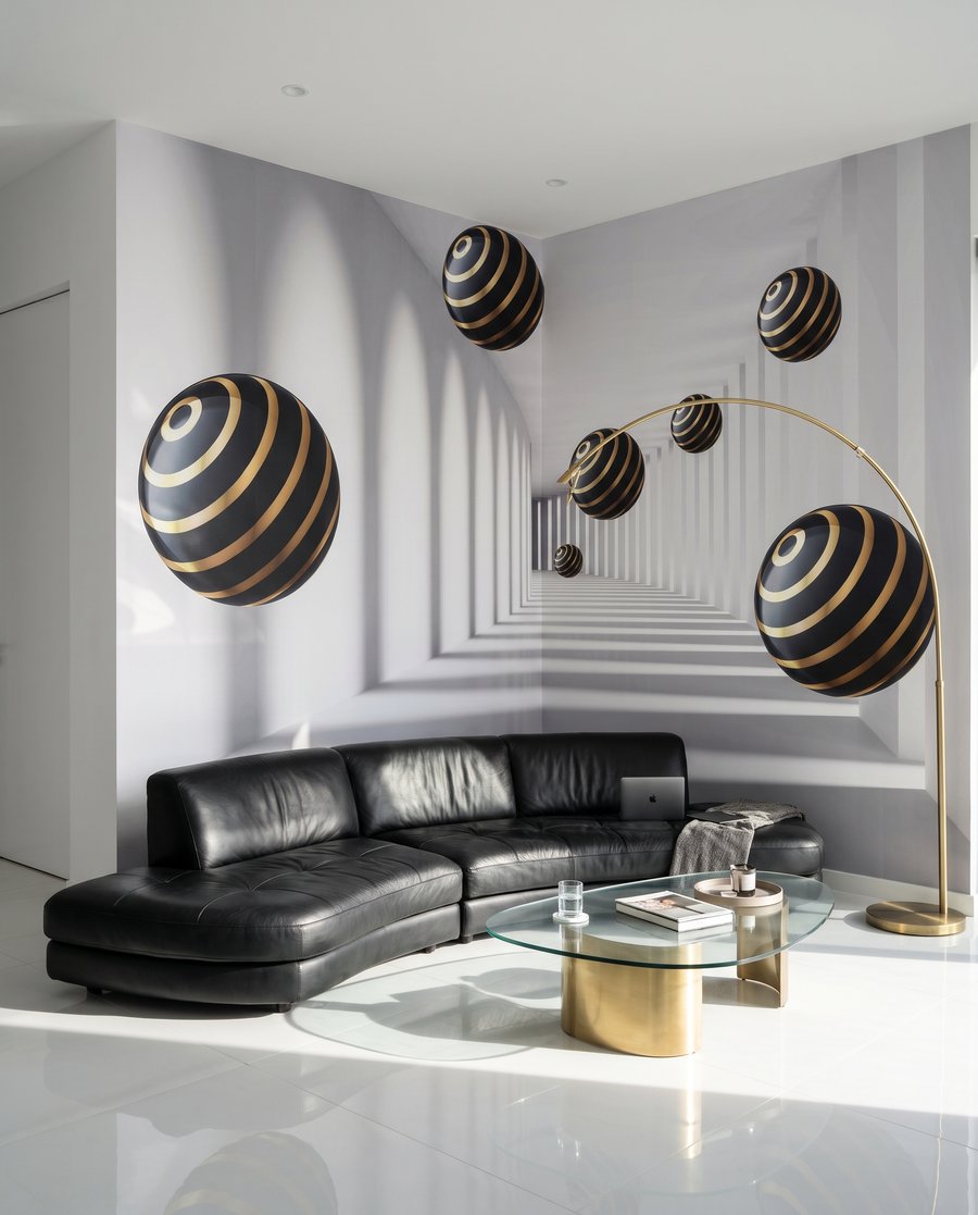Bollen met gouden ringen in een interieur