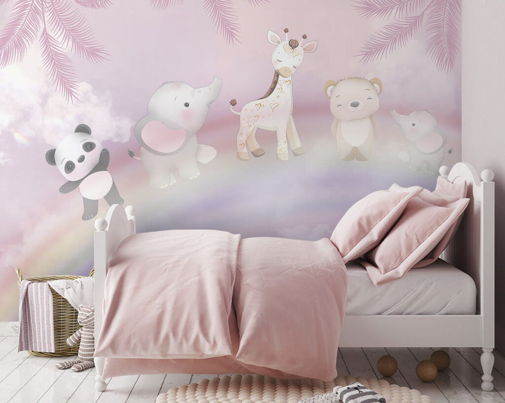 Dierenvriendjes boven een regenboog — interieur 1