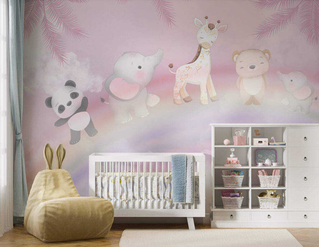 Dierenvriendjes boven een regenboog — interieur 2
