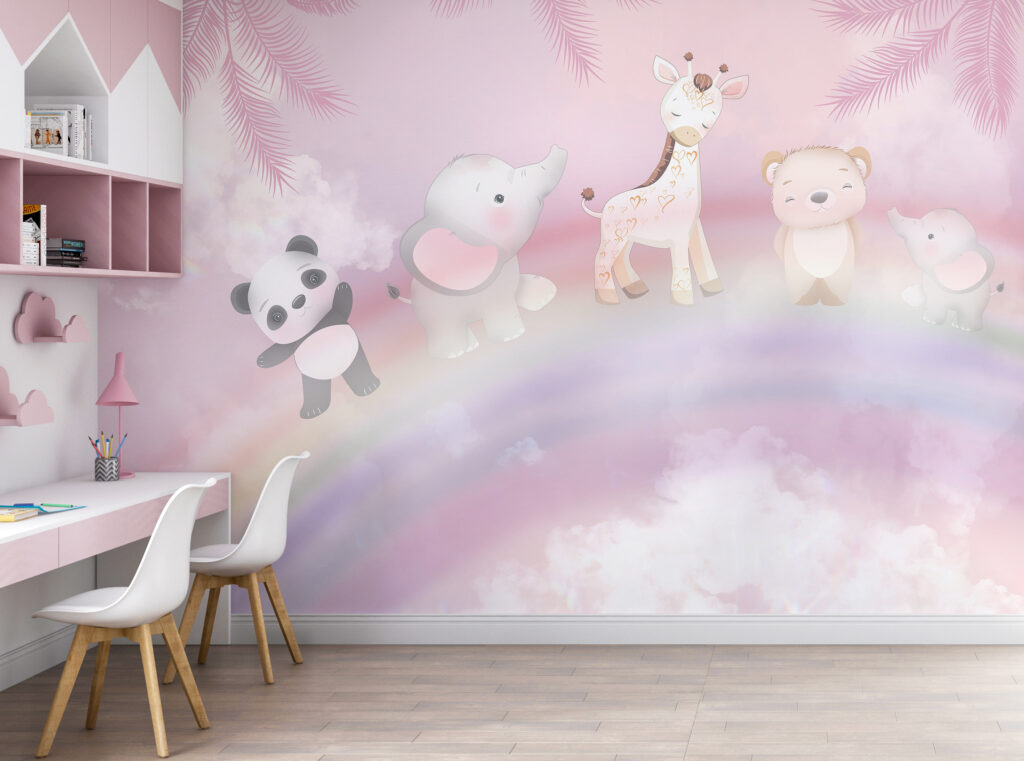 Dierenvriendjes boven een regenboog — interieur 3