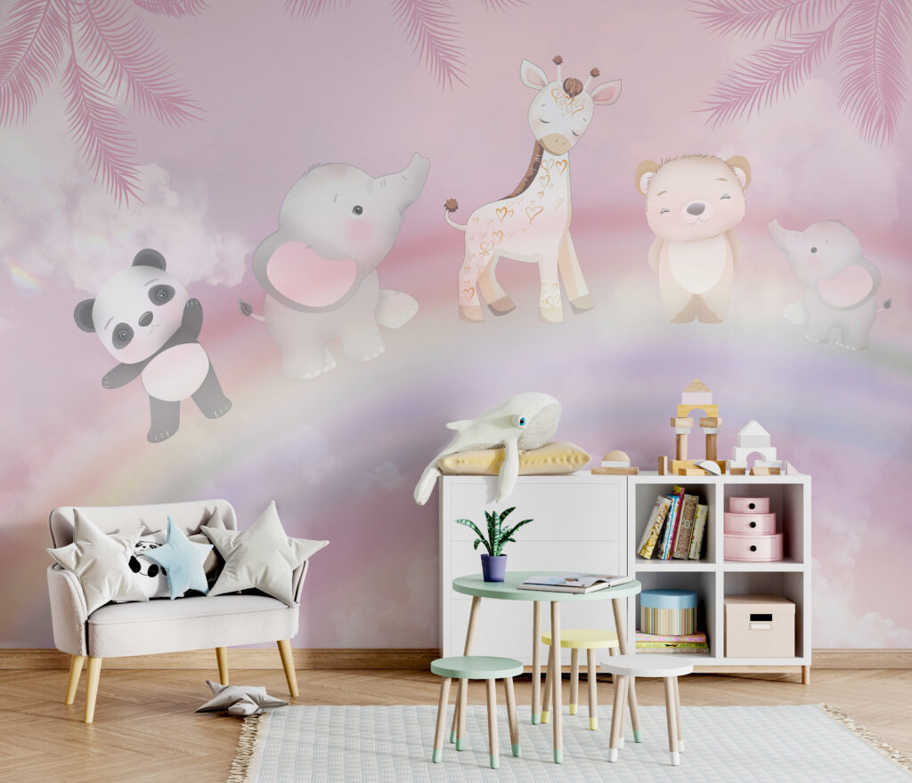 Dierenvriendjes boven een regenboog — interieur 4
