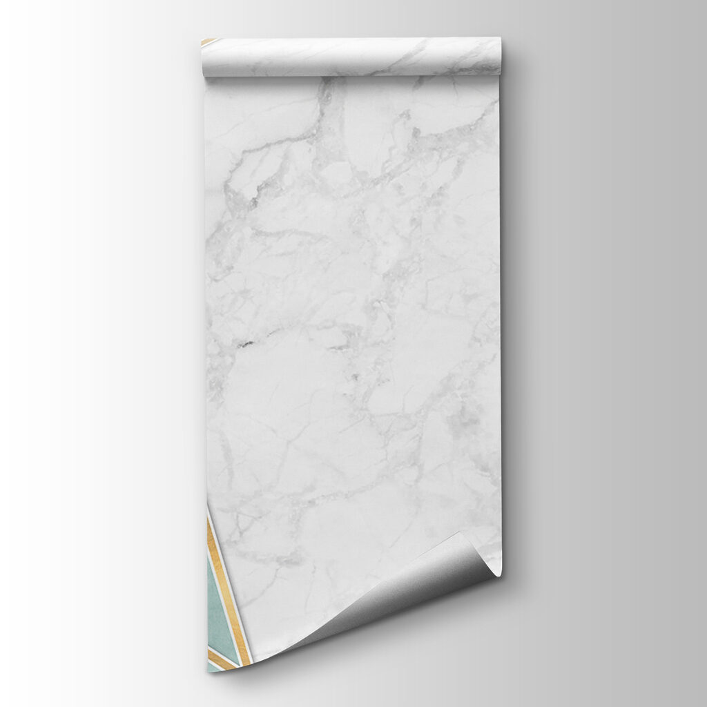 Goudlijnen langs turquoise driehoek — productweergave