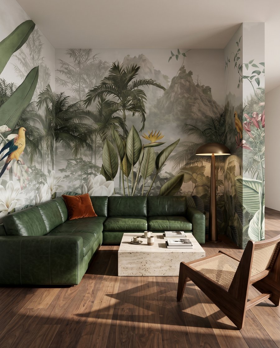 Lotus voor mistige jungle in een interieur