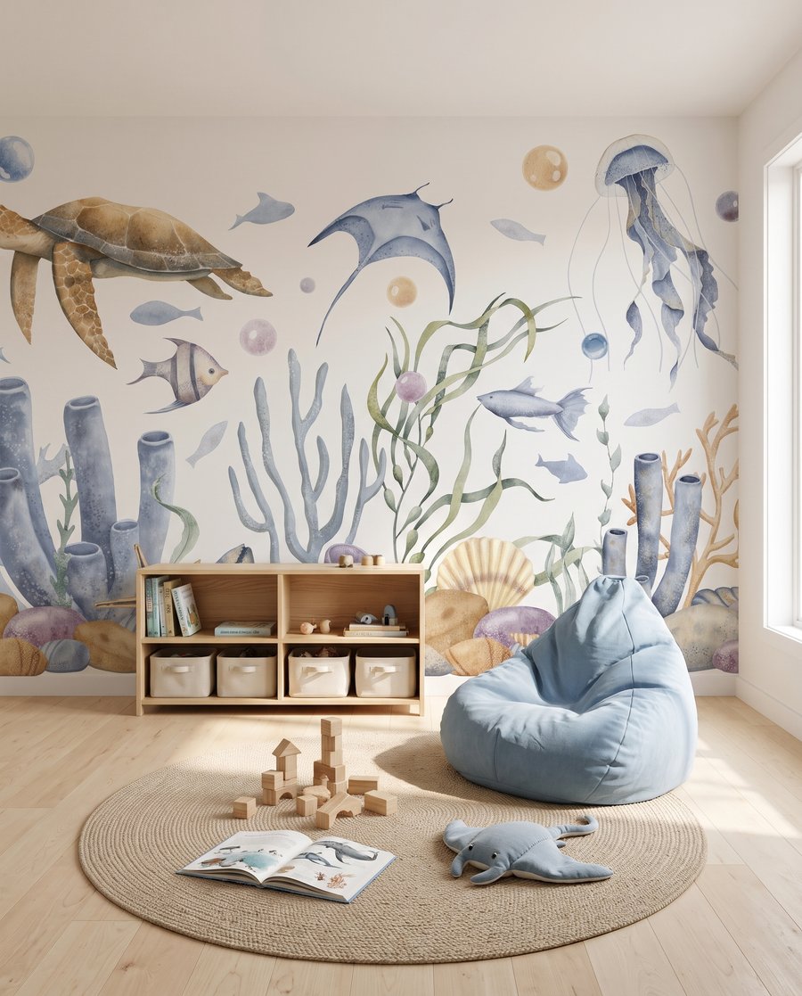 Rif in zachte waterverf in een interieur