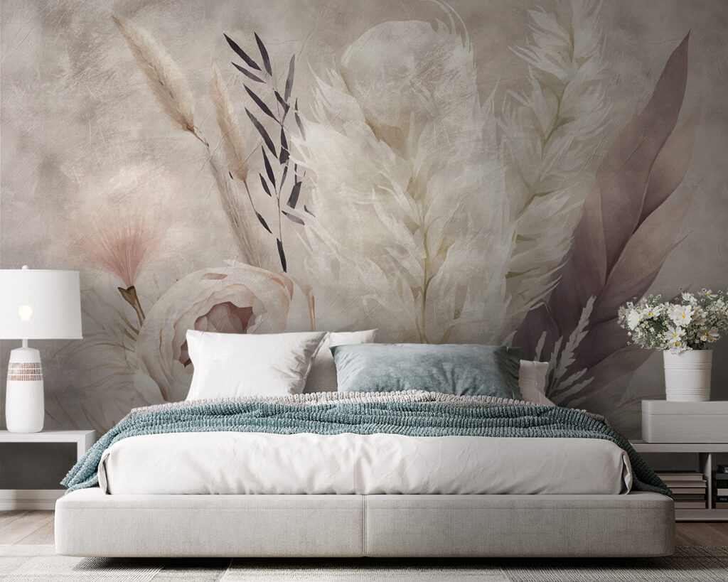 Roos tussen drooggras, veren — interieur 2