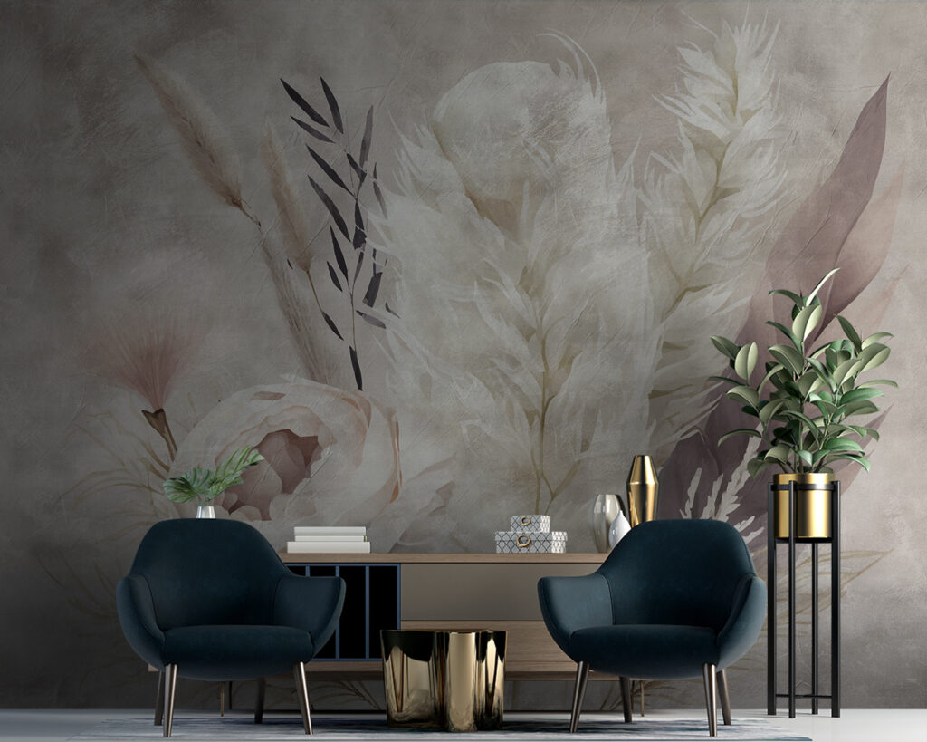 Roos tussen drooggras, veren — interieur 4