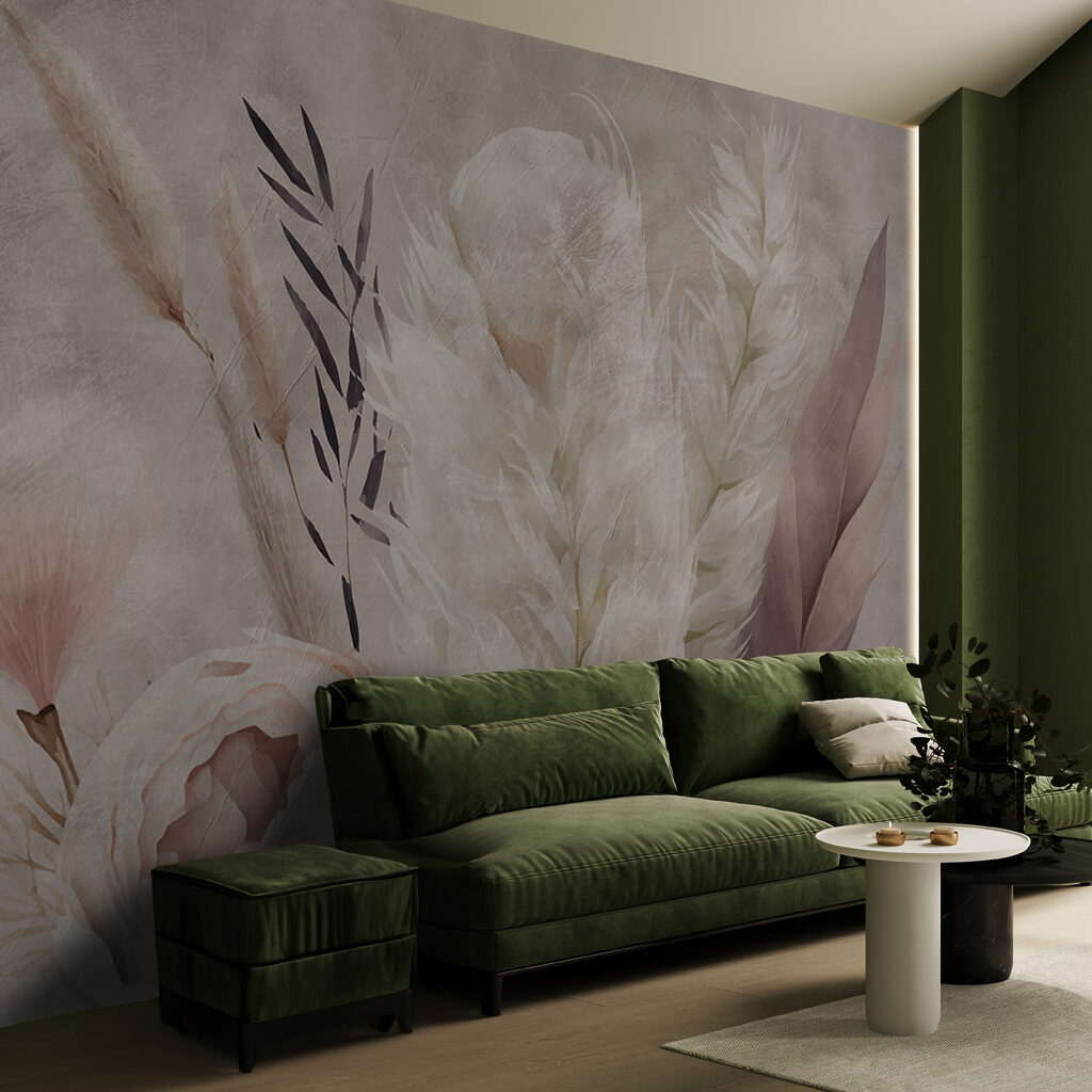 Roos tussen drooggras, veren — interieur 6