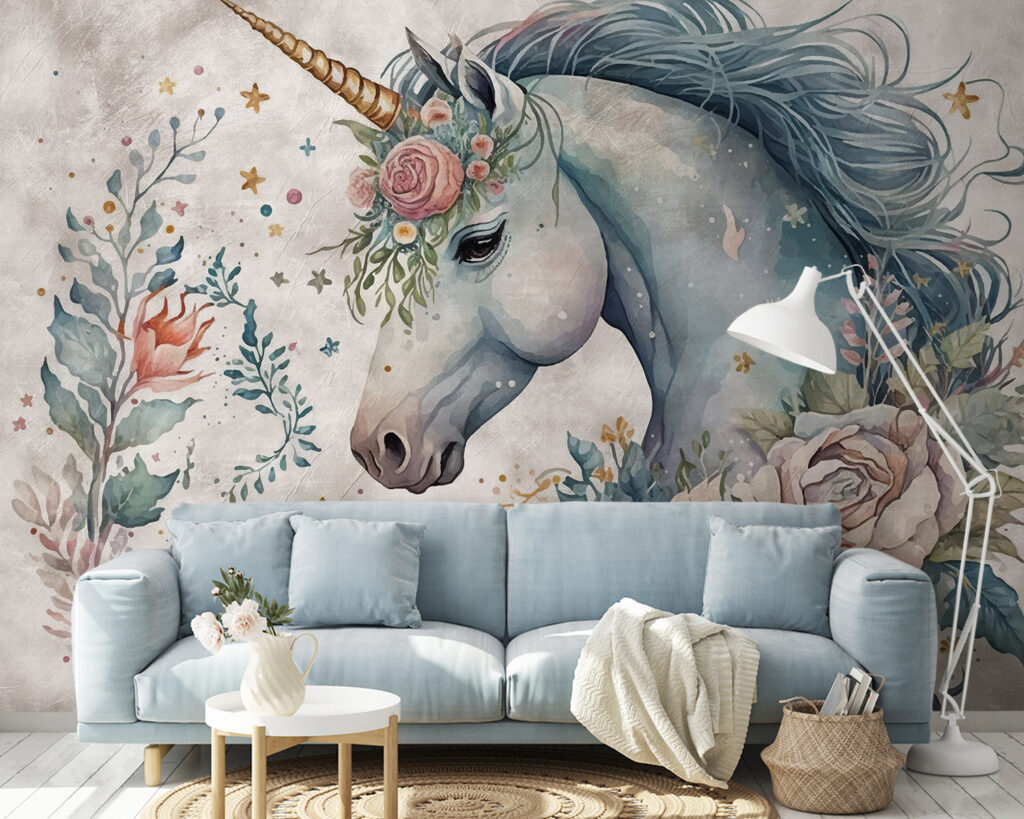 Eenhoorn met bloemenmanen — interieur 4
