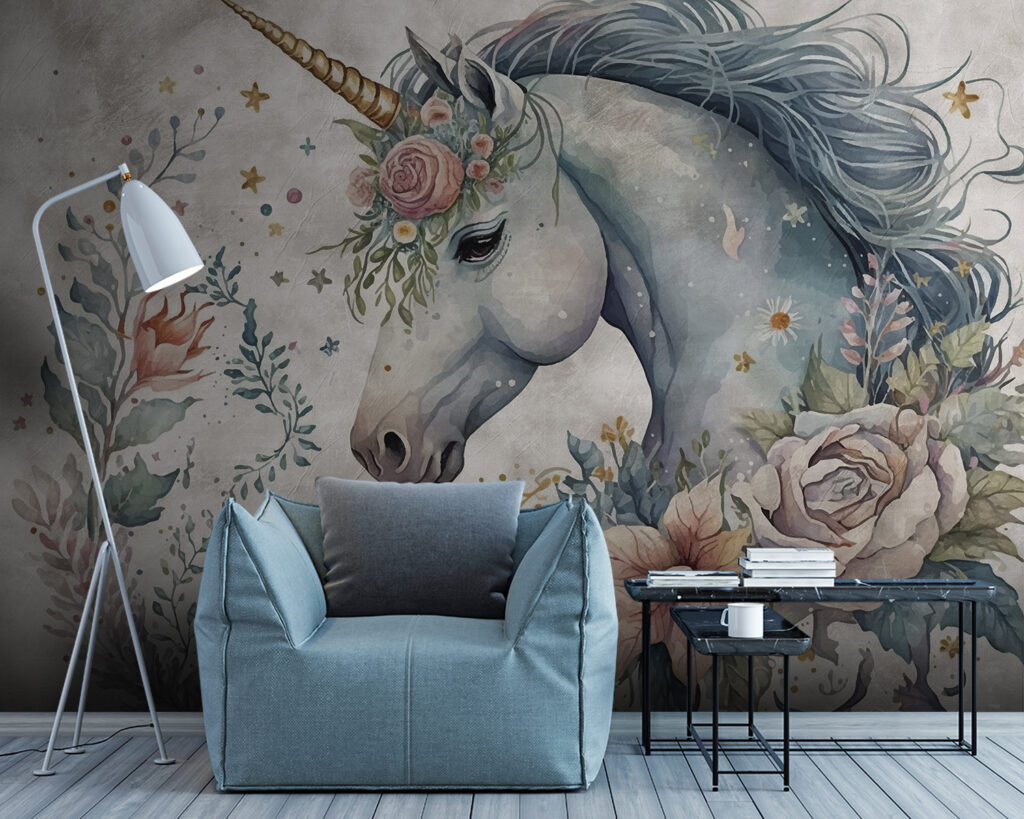 Eenhoorn met bloemenmanen — interieur 5