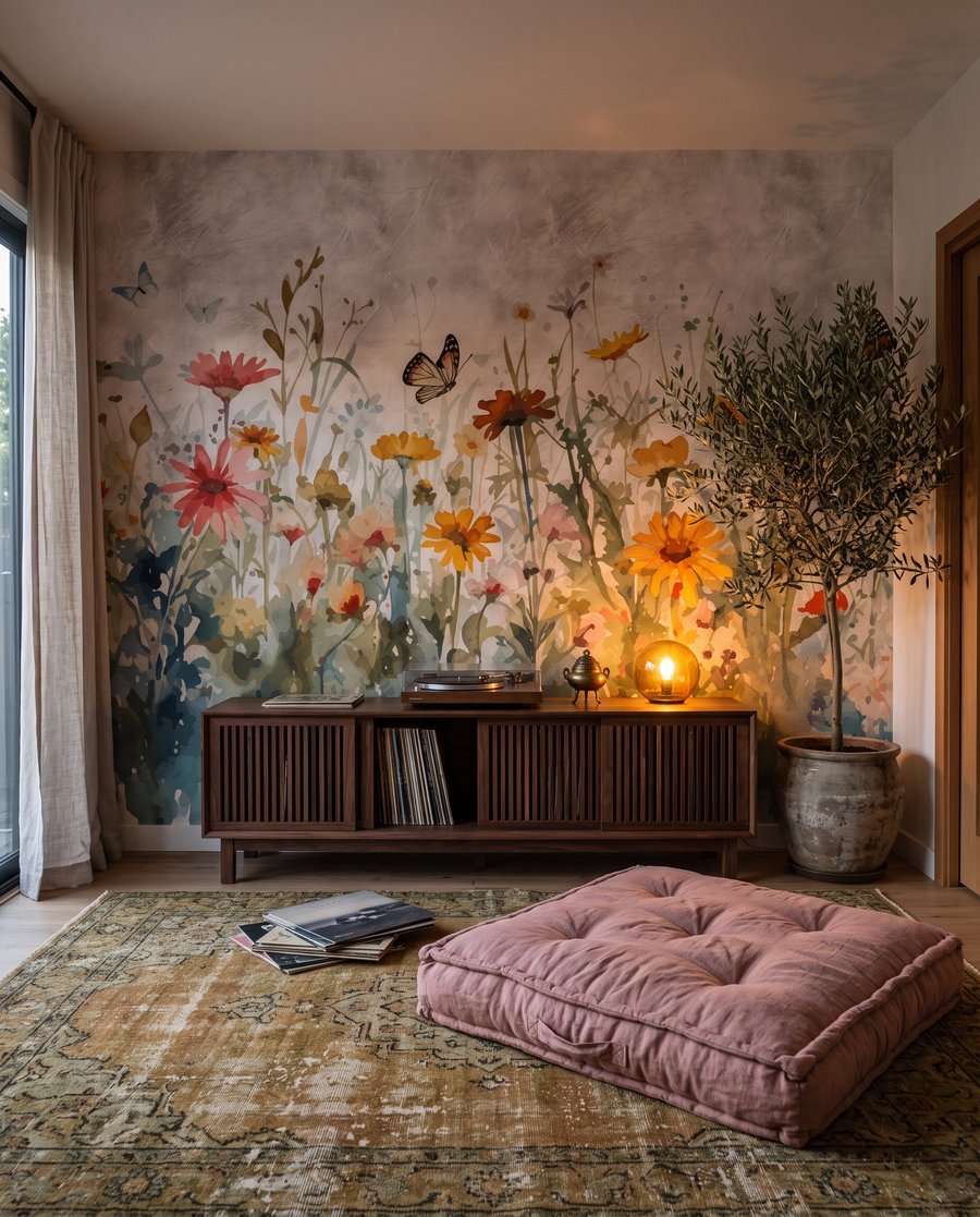 Vlinders boven een veldboeket — interieur 3