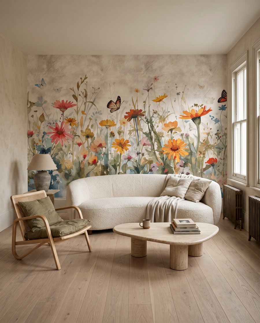 Vlinders boven een veldboeket — interieur 4