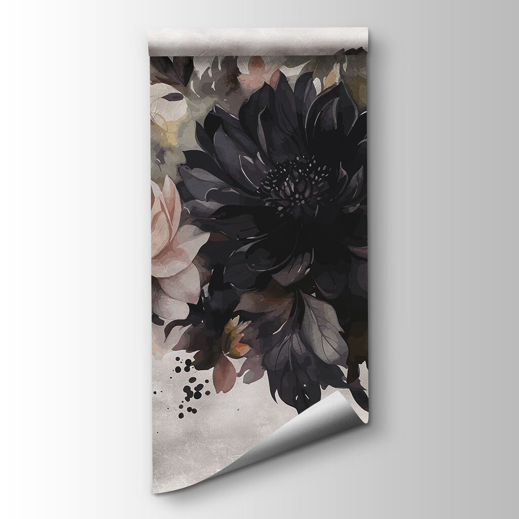 Donkere bloemen op verfwit — productweergave