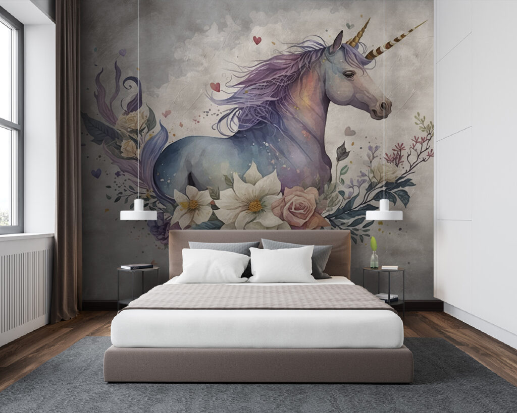 Eenhoorn tussen rozen, veren — interieur 4