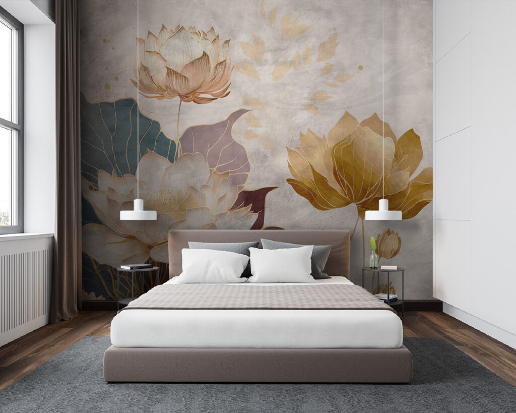 Schilderij van bloemen en bladeren — interieur 2