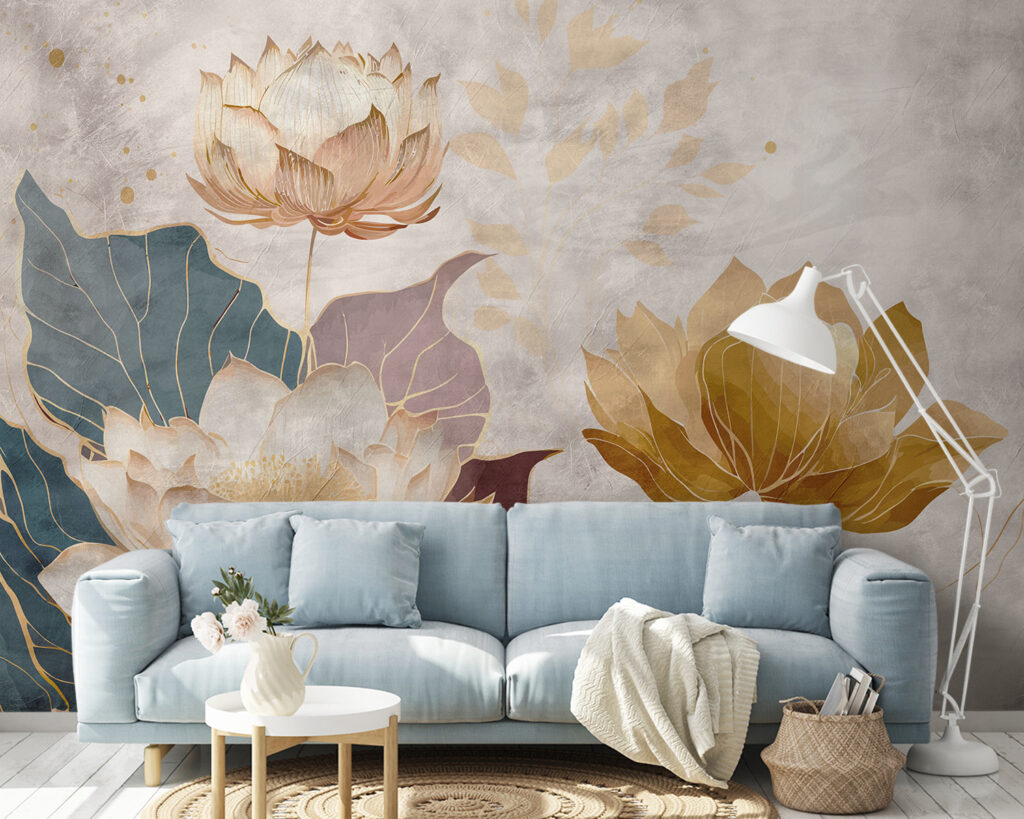 Schilderij van bloemen en bladeren — interieur 3