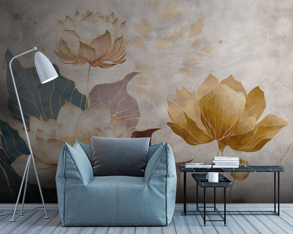 Schilderij van bloemen en bladeren — interieur 4