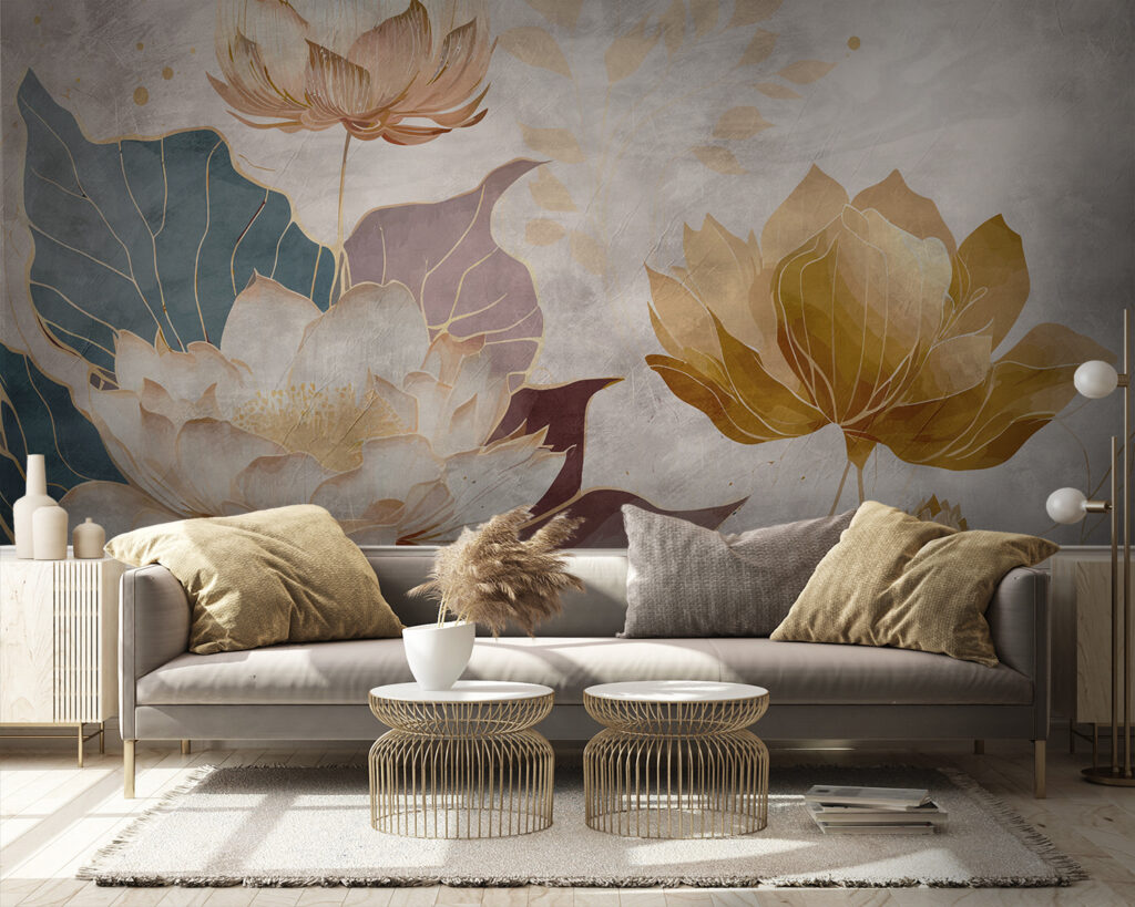 Schilderij van bloemen en bladeren — interieur 5