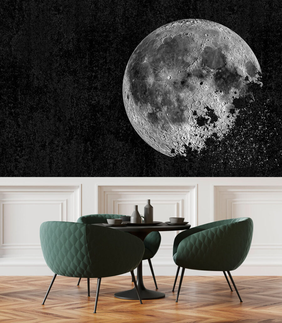Maan op verweerd nachtzwart — interieur 1