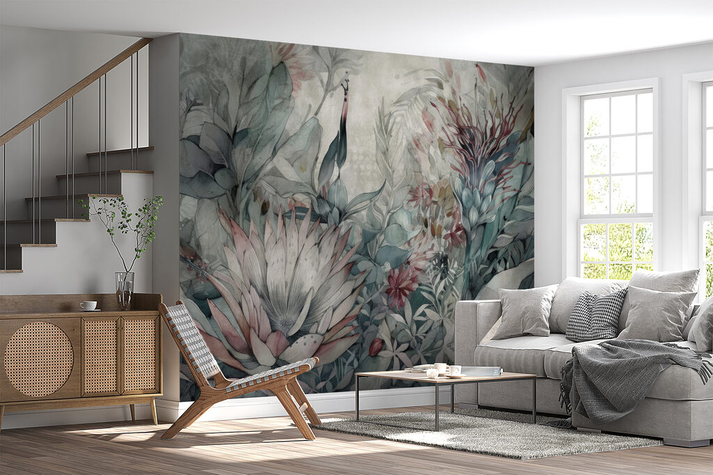 Schilderij van bloemen en bladeren — interieur 5