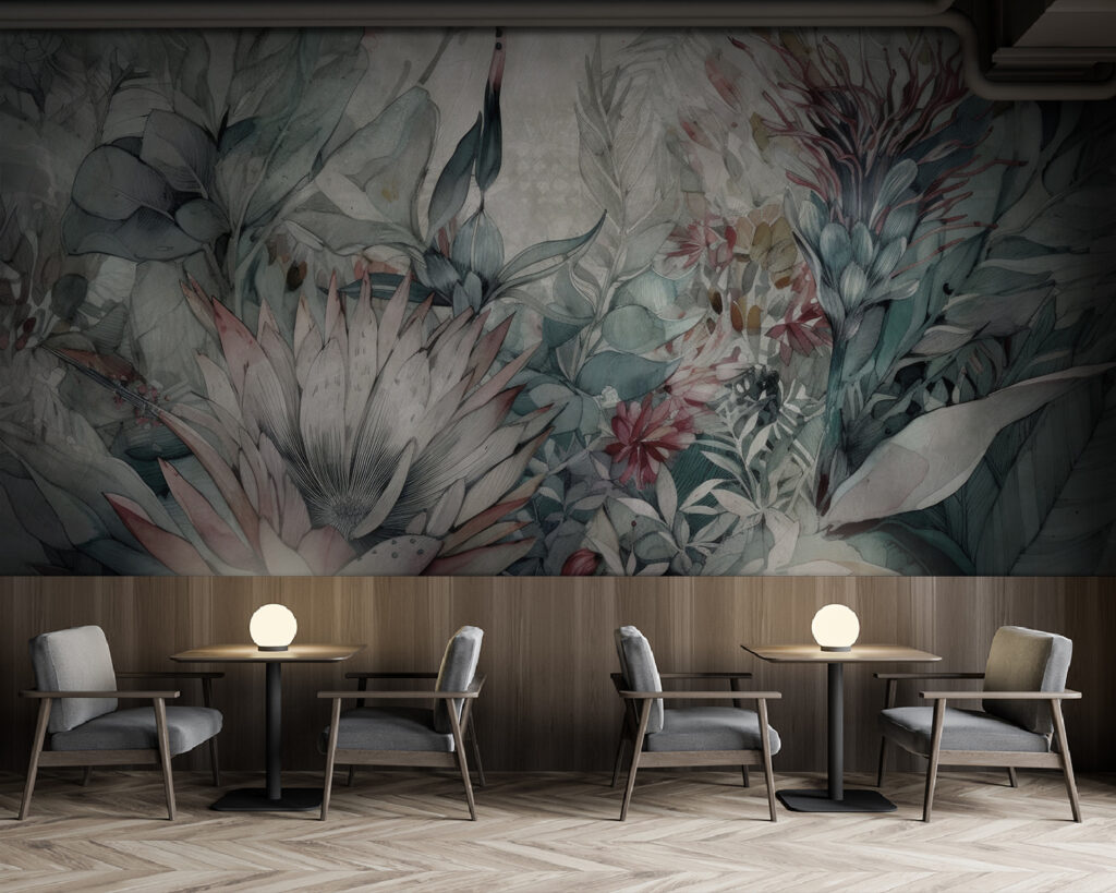 Schilderij van bloemen en bladeren — interieur 3
