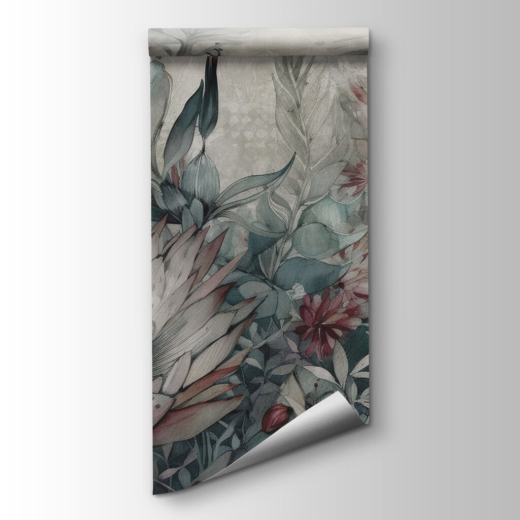 Schilderij van bloemen en bladeren — productweergave