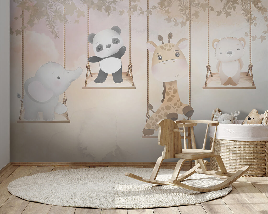 Groep dieren op schommels — interieur 4
