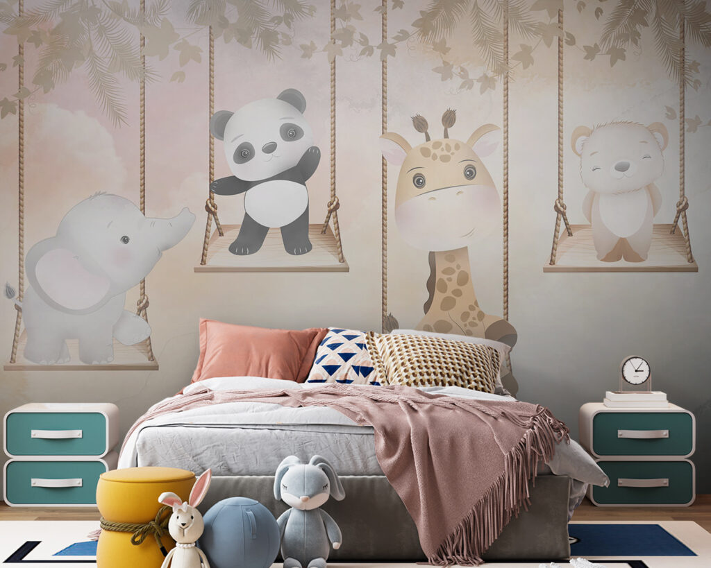 Groep dieren op schommels — interieur 3