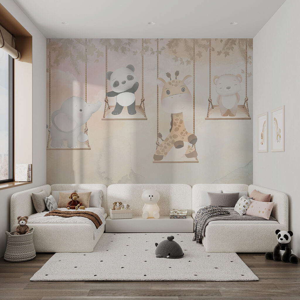 Groep dieren op schommels — interieur 5