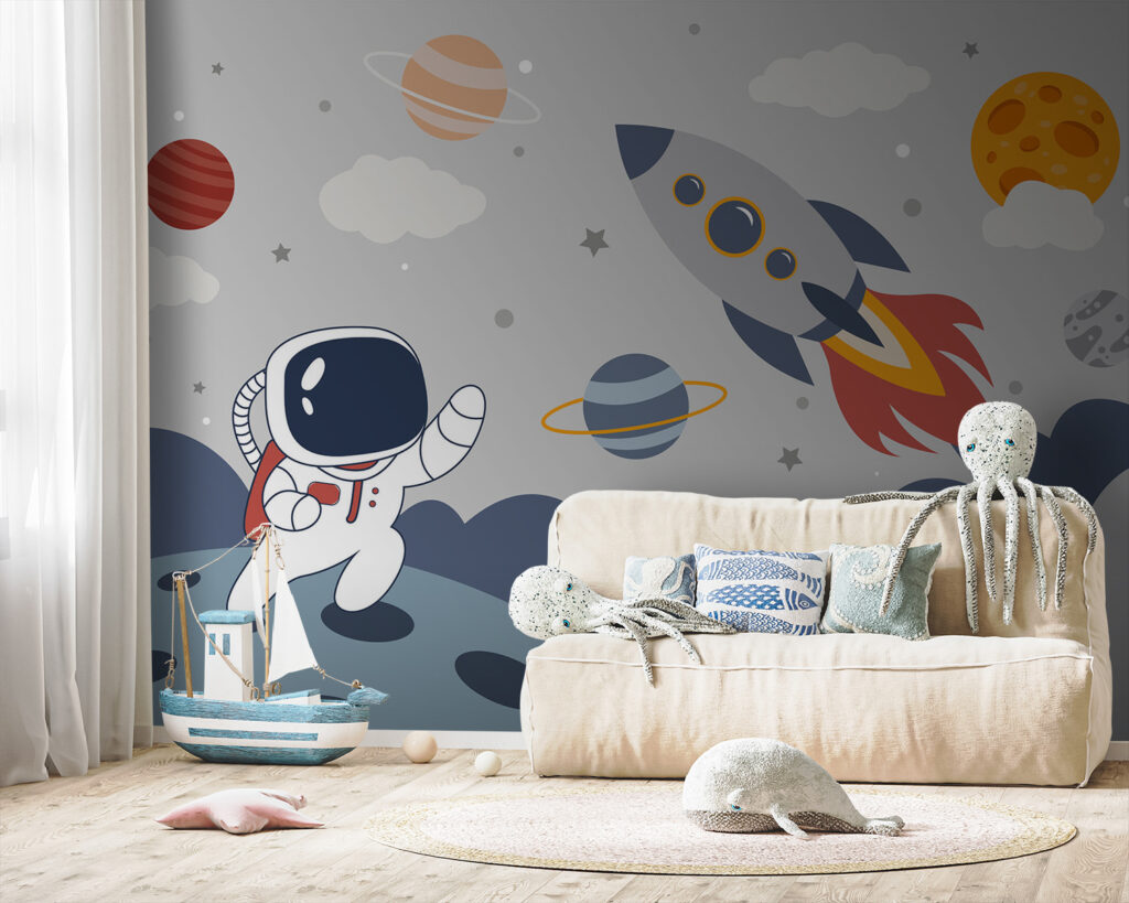 Raket naast kleine astronaut — interieur 2